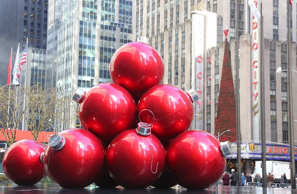 Νέα Υόρκη Νοεμβρίου 2018 Διακοσμήσεις Χριστουγέννων Κοντά Νέα Υόρκη Ορόσημο — Φωτογραφία Αρχείου