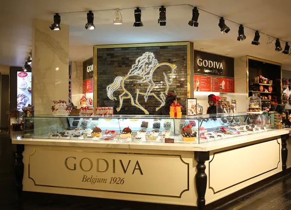 New York December 2018 Godiva Winkel Macy Herald Square Manhattan — Stockfoto