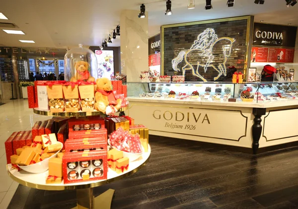 New York December 2018 Godiva Store Macy Herald Square Manhattan — Stock Photo, Image