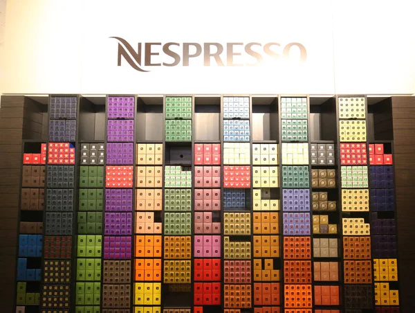 New York December 2018 Variety Coffee Capsules Nespresso Store New — Stock Photo, Image