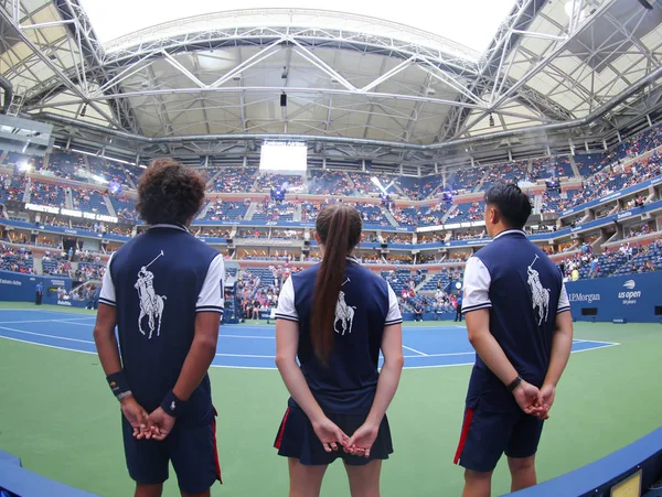 New York September 2018 Ball Girl Ball Boys Action 2018 — Stock Photo, Image