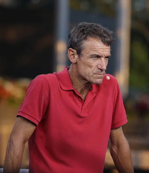 New York Settembre 2018 Analista Eurosport Mats Wilander Commenta Partita — Foto Stock