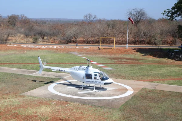 Victoria Falls Zimbabwe October 2018 Zambezi Helicopter Company Bell 206 — Stock Photo, Image