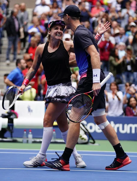 New York September 2018 2018 Öppnar Mixed Dubbelsegrare Bethanie Mattek — Stockfoto