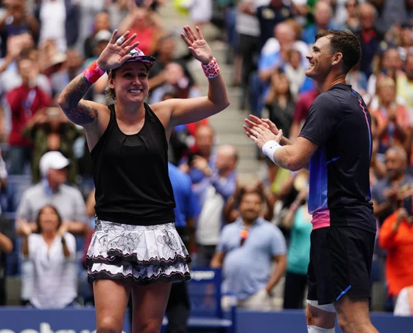 New York September 2018 2018 Open Gemengddubbel Kampioenen Bethanie Mattek — Stockfoto