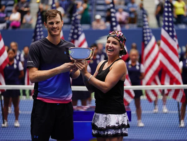 Nova Iorque Setembro 2018 Open Mixed Doubles Champions Jamie Murray — Fotografia de Stock