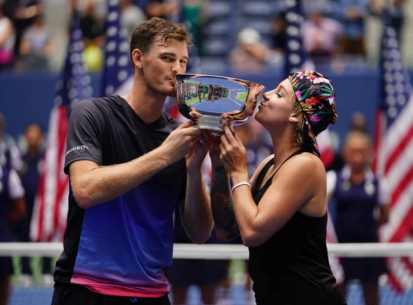 Nueva York Septiembre 2018 Los Campeones Dobles Mixtos Del Abierto — Foto de Stock