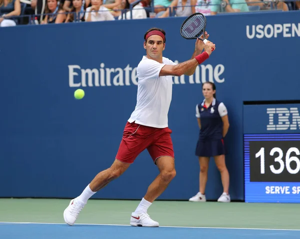 Nueva York Septiembre 2018 Veces Campeón Del Grand Slam Roger —  Fotos de Stock