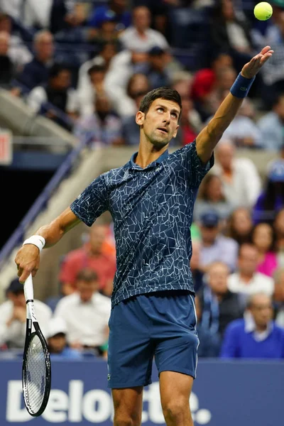 Nueva York Septiembre 2018 Novak Djokovic Campeón Del Abierto Estados —  Fotos de Stock