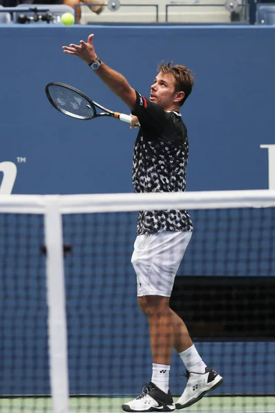 New York Srpna 2018 Grandslamový Šampion Stanislas Wawrinka Švýcarska Akci — Stock fotografie