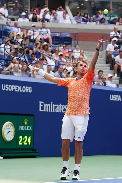 Nowy Jork Sierpień 2018 Grand Slam Mistrz Stanislas Wawrinka Szwajcarii — Zdjęcie stockowe