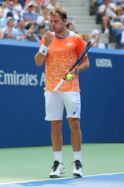 New York Srpna 2018 Grandslamový Šampion Stanislas Wawrinka Švýcarska Akci — Stock fotografie