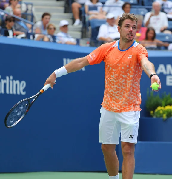 New York Srpna 2018 Grandslamový Šampion Stanislas Wawrinka Švýcarska Akci — Stock fotografie