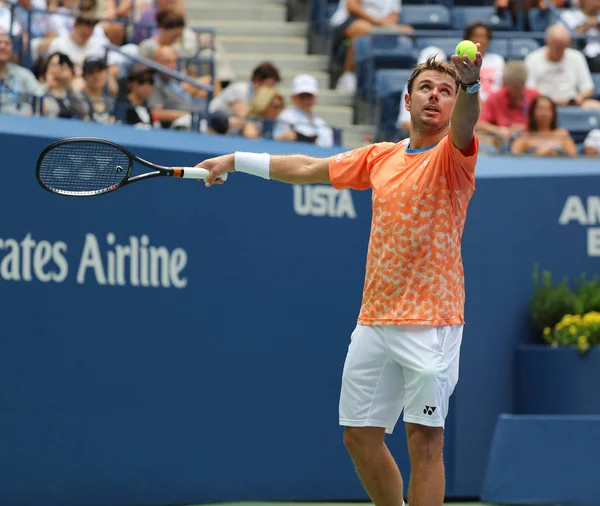 Nova Iorque Agosto 2018 Campeão Grand Slam Stanislas Wawrinka Suíça — Fotografia de Stock