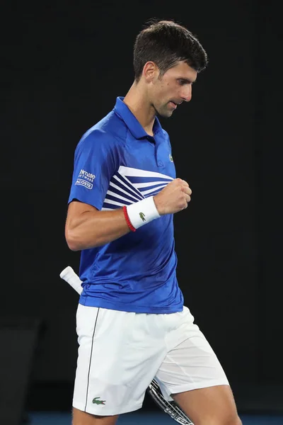 Melbourne Avustralya Ocak 2019 Zamanında Grand Slam Şampiyonu Novak Djokovic — Stok fotoğraf