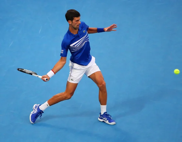Melbourne Australia Styczeń 2019 Czas Wielkiego Szlema Mistrz Novak Djokovic — Zdjęcie stockowe