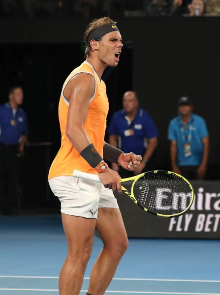 Melbourne Austrálie Ledna 2019 17Krát Grandslamový Šampion Rafael Nadal Španělska — Stock fotografie