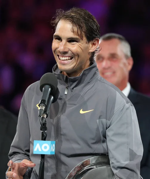 Melbourne Austrália Janeiro 2019 2019 Finalista Australian Open Rafael Nadal — Fotografia de Stock