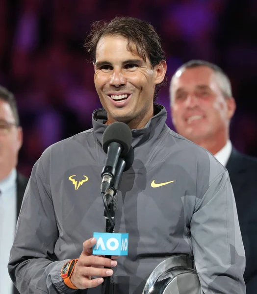 Melbourne Austrália Janeiro 2019 2019 Finalista Australian Open Rafael Nadal — Fotografia de Stock