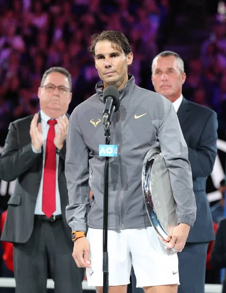 Melbourne Australia Styczeń 2019 2019 Australijski Otwórz Finalista Rafael Nadal — Zdjęcie stockowe