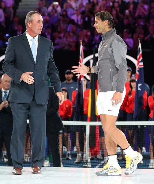 Melbourne Australien Januar 2019 Grand Slam Champion Ivan Lendl Gratuliert — Stockfoto