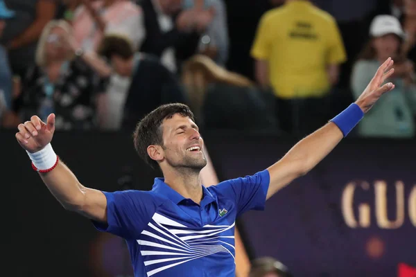 Melbourne Austrálie Ledna 2019 2019 Vítěz Australian Open Novak Djokovič — Stock fotografie