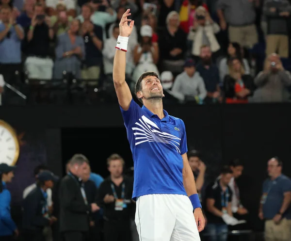 Melbourne Avustralya Ocak 2019 2019 Avustralya Açık Şampiyonu Novak Djokovic — Stok fotoğraf