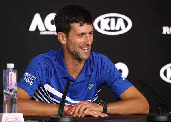 Melbourne Avustralya Ocak 2019 2019 Avustralya Açık Şampiyonu Novak Djokovic — Stok fotoğraf