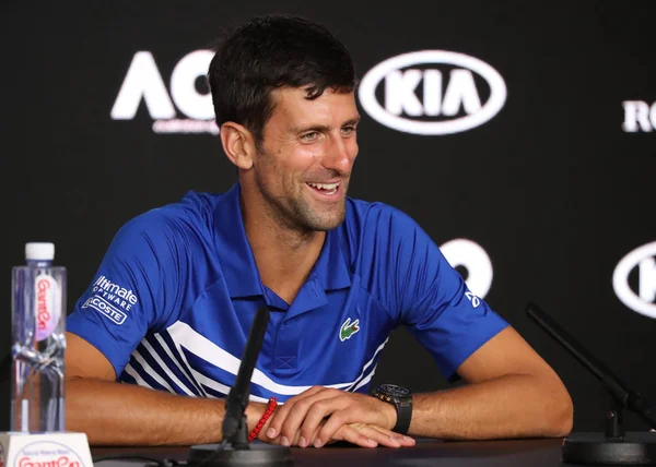 Melbourne Australia Gennaio 2019 Campione Australiano Open 2019 Novak Djokovic — Foto Stock