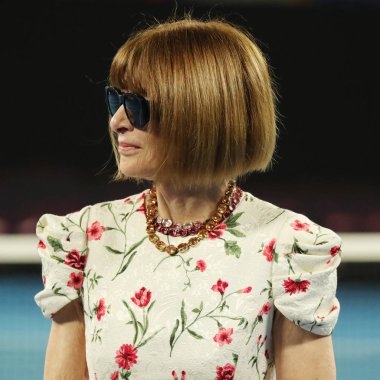 Melbourne, Avustralya - 23 Ocak 2019: Anna Wintour 2019 onur genel yayın yönetmeni Vogue dergisi Avustralya Açık sırasında kadın yarı final maç Rod Laver Arena'da Melbourne Park 