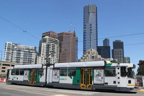 Melbourne Australië Januari 2019 Moderne Melbourne Tram Beroemde Iconische Vervoer — Stockfoto