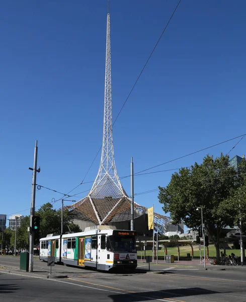 Melbourne Australia Enero 2019 Moderno Tranvía Melbourne Famoso Transporte Icónico — Foto de Stock