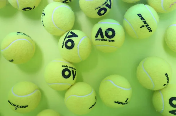 Melbourne Australien Januari 2019 Dunlop Tennisbollar Med Australian Open Logo — Stockfoto