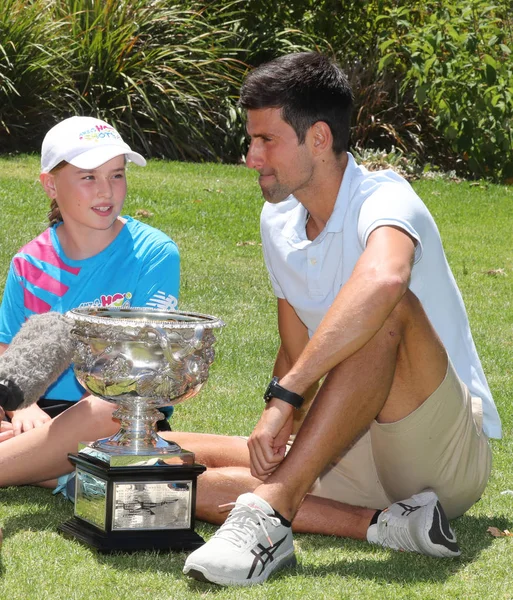 Melbourne Australië Januari 2019 2019 Australian Open Kampioen Novak Djokovic — Stockfoto