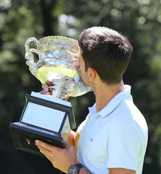 Melbourne Australia Styczeń 2019 2019 Australian Open Mistrz Novak Djokovic — Zdjęcie stockowe