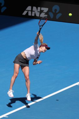 Melbourne, Avustralya - 23 Ocak 2019: Profesyonel tenisçi onun çeyrek final maçında 2019 Avustralya Açık Melbourne Park sırasında Ukrayna hareketsizlik, Elina Svitolina
