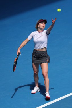 Melbourne, Avustralya - 23 Ocak 2019: Profesyonel tenisçi onun çeyrek final maçında 2019 Avustralya Açık Melbourne Park sırasında Ukrayna hareketsizlik, Elina Svitolina