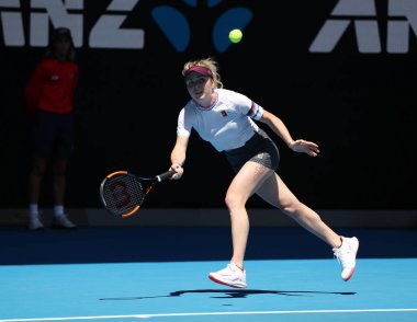 Melbourne, Avustralya - 23 Ocak 2019: Profesyonel tenisçi onun çeyrek final maçında 2019 Avustralya Açık Melbourne Park sırasında Ukrayna hareketsizlik, Elina Svitolina