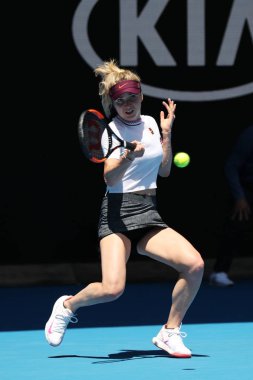 Melbourne, Avustralya - 23 Ocak 2019: Profesyonel tenisçi onun çeyrek final maçında 2019 Avustralya Açık Melbourne Park sırasında Ukrayna hareketsizlik, Elina Svitolina