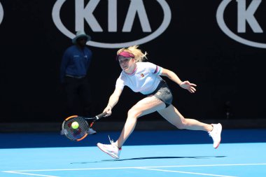 Melbourne, Avustralya - 23 Ocak 2019: Profesyonel tenisçi onun çeyrek final maçında 2019 Avustralya Açık Melbourne Park sırasında Ukrayna hareketsizlik, Elina Svitolina
