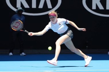 Melbourne, Avustralya - 23 Ocak 2019: Profesyonel tenisçi onun çeyrek final maçında 2019 Avustralya Açık Melbourne Park sırasında Ukrayna hareketsizlik, Elina Svitolina