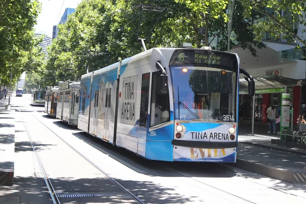 Melbourne Australië Januari 2019 Moderne Melbourne Tram Beroemde Iconische Vervoer — Stockfoto