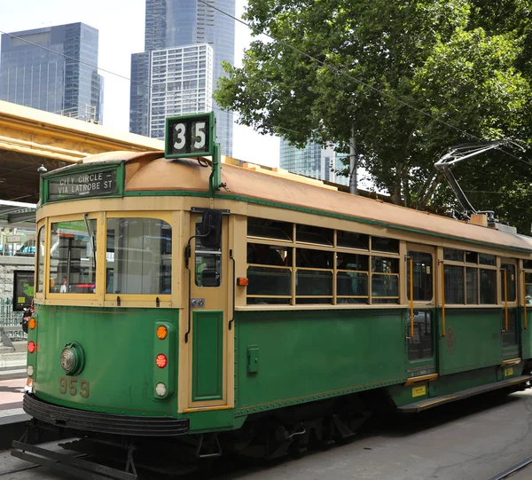 Melbourne Österrike Januari 2019 Vintage Klass Spårvagn City Circle Service — Stockfoto