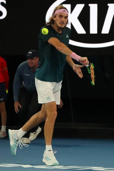 Melbourne Australia Enero 2019 Tenista Profesional Stefanos Tsitsipas Grecia Acción — Foto de Stock