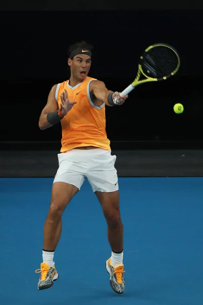 Melbourne Australië Januari 2019 Zeventien Keer Grand Slam Champion Rafael — Stockfoto