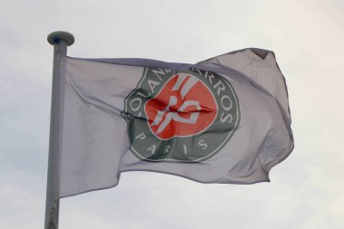 Melbourne, Avustralya - 27 Ocak 2019: Roland Garros bayrak 2019 Avustralya Açık Melbourne Park sırasında