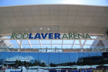 Melbourne, Avustralya - 24 Ocak 2019: Rod Laver arena 2019 Avustralya Açık Melbourne Park Avustralyalı Tenis merkezi sırasında. 1988'den beri Avustralya Açık Ana mekanı oldu 