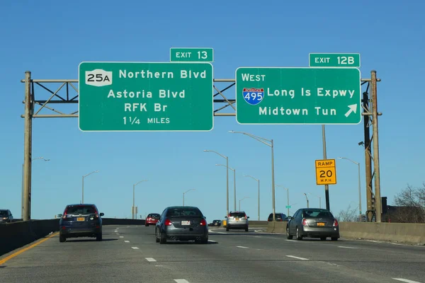 Queens Nueva York Enero 2018 Van Wyck Expressway Queens Interestatal — Foto de Stock