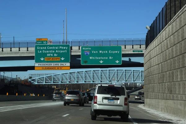 Queens Nueva York Enero 2018 Van Wyck Expressway Queens Interestatal — Foto de Stock