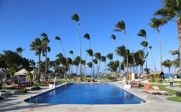 PUNTA CANA, DOMINICAN Cumhuriyet - 31 Aralık 2018: Punta Cana, Dominik Cumhuriyeti 'ndeki Iberostar Grand Hotel Bavaro tatil beldesi 